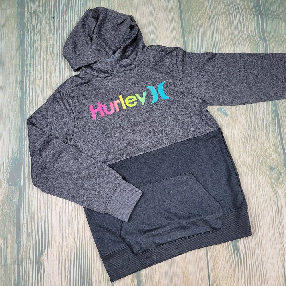 New HURLEY grey rainbow stay dry hoodie
